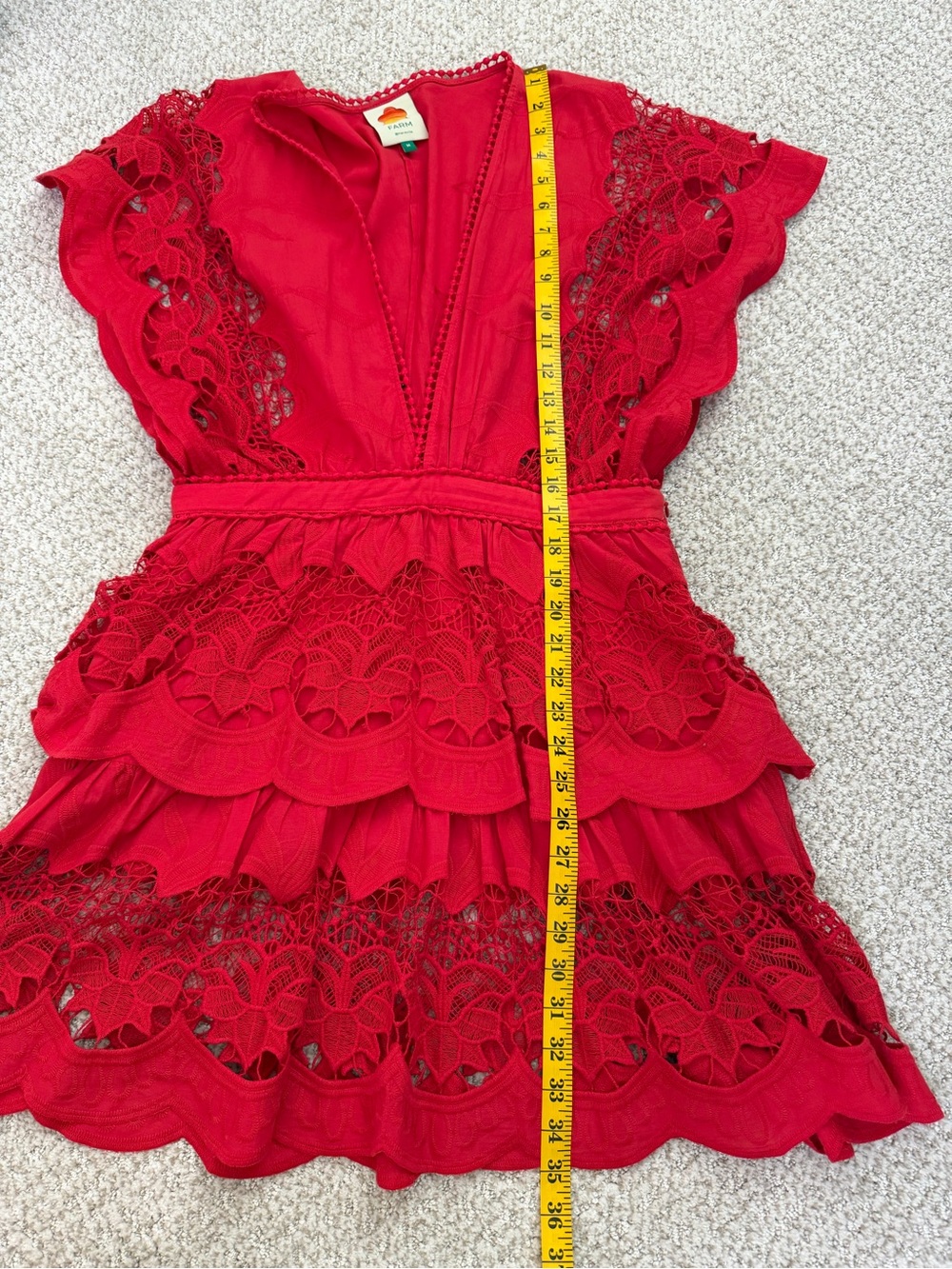 Farm Rio Richelieu Mini Dress in red - Picture 9 of 9